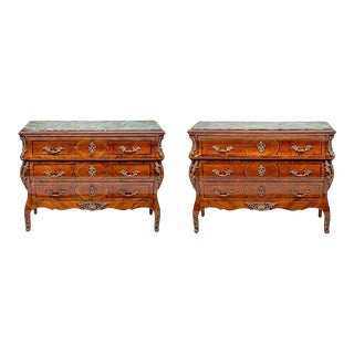 Louis XV Style Gilt-Bronze-Mounted Mahogany Commodes-A Pair For Sale