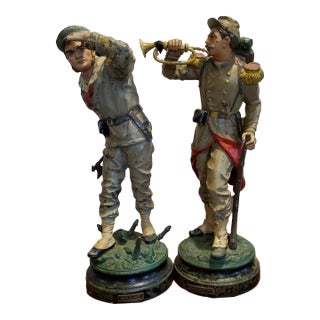 Mid 19th Century Cast Iron Models of French Toy Soldiers- Set of 2 For Sale