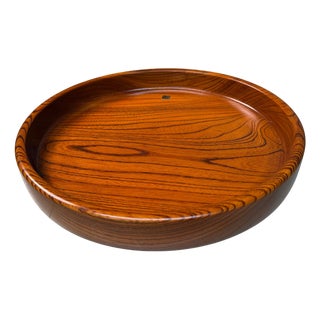 Japanese Keyaki Wooden Tray, 1980s For Sale
