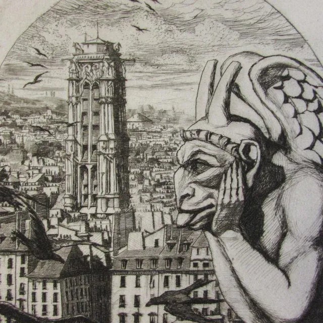 Charles Meryon (French, 1821–1868), Le Stryge (The Vampire), 1853. Etching printed in black on smooth, cream wove paper;...