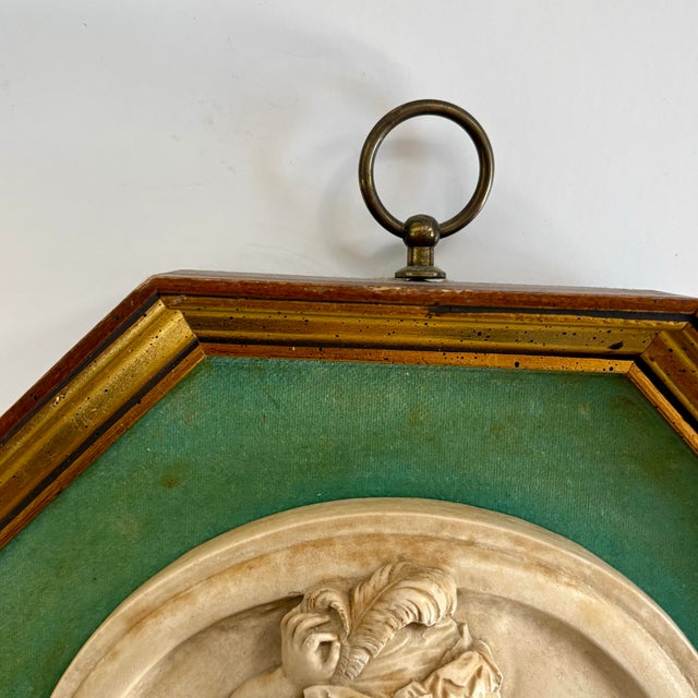 Gold 1950s Sungott Art Studios "The Infant Academy" Framed Classical Relief Plaque For Sale - Image 8 of 11