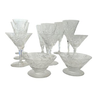Vintage Crystal Seneca "Stratford" Pattern Glass Company 11 Pieces Barware For Sale