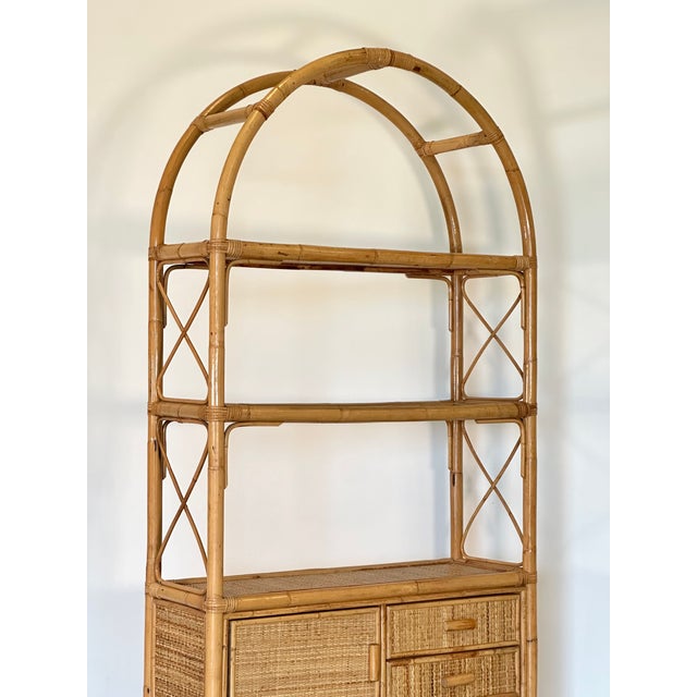 1970s Wicker and Bamboo Bookcase, 1970s For Sale - Image 5 of 15