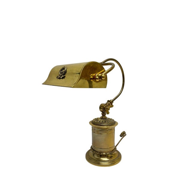 French Adjustable Bankers Desk Lamp in Brass, 1960s For Sale - Image 17 of 17