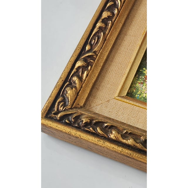 Pair of Mid-Century Enamel on Copper Figural Paintings in Gilt Frames, Circa 1960s For Sale - Image 10 of 18