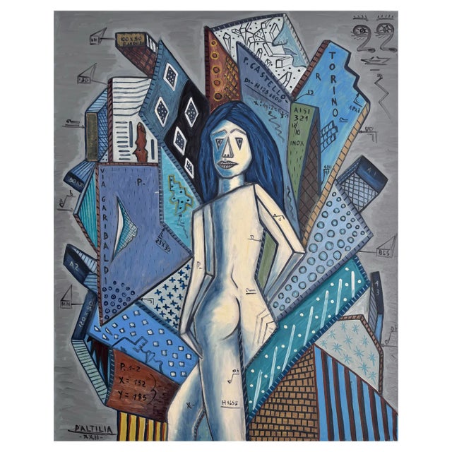 Mario D'altilia, Turin on Display, 2022, Oil on Canvas For Sale