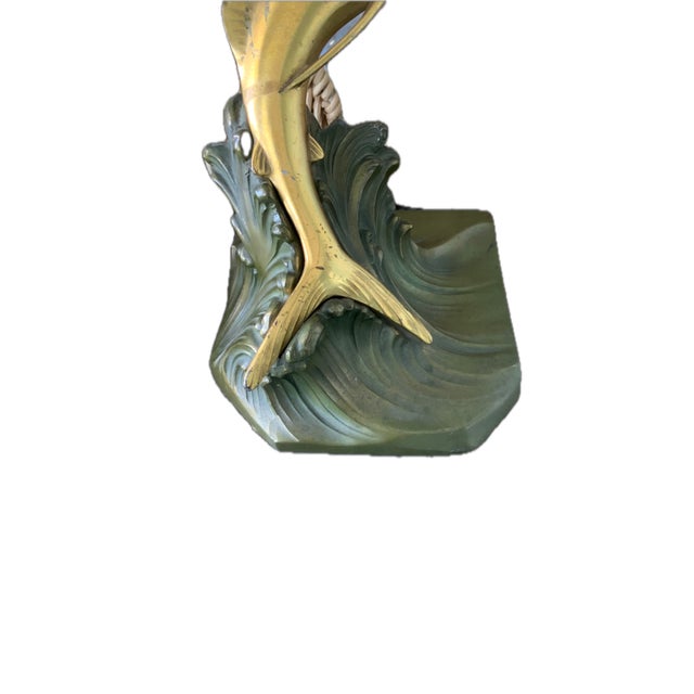 1930s Art Deco Vintage Jennings Bros Brass Marlin/Sailfish Bookends For Sale - Image 5 of 10