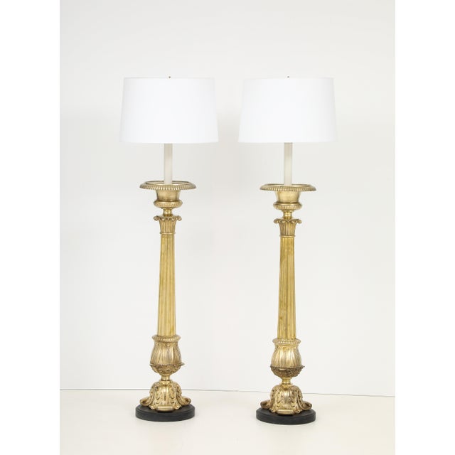 1940s 1940's French Bronze Floor Lamps - a Pair For Sale - Image 5 of 6