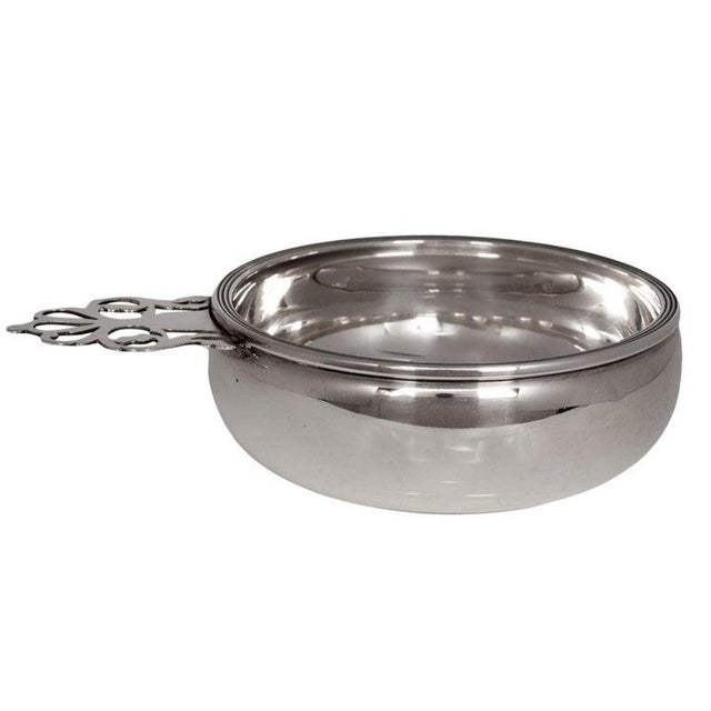 Art Deco Antique Sterling Silver Wine Baby Porringer Engraved "Ann" Ellmore Co. 1930 For Sale - Image 3 of 10