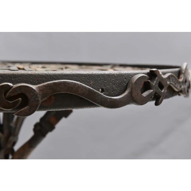 Vintage Custom Glass Top Metal Sculpture Table For Sale - Image 4 of 12