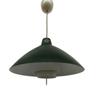 Mid-Century Design Green Hanging Lamp, 1960s For Sale