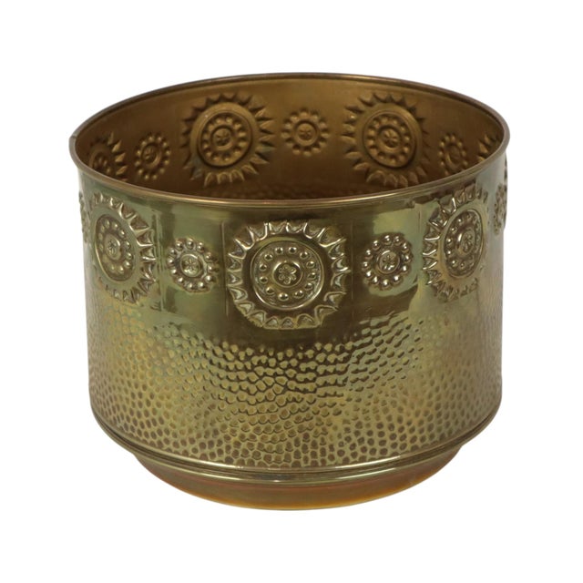 Large Brass Firewood Bin with Repoussé Relief For Sale - Image 15 of 16