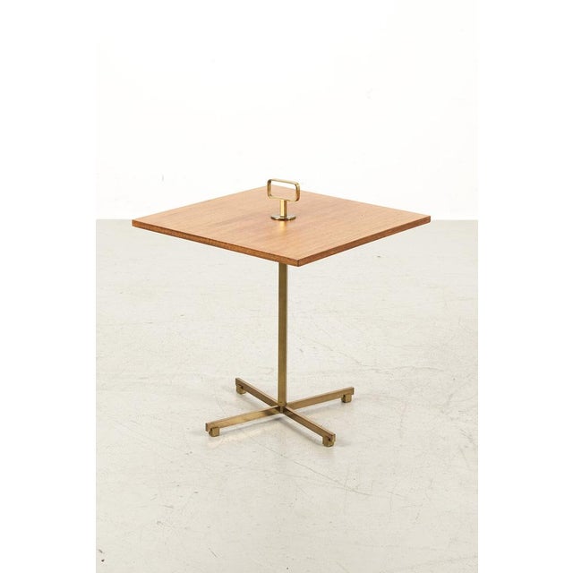 Brown Vintage Square Side Table For Sale - Image 8 of 8