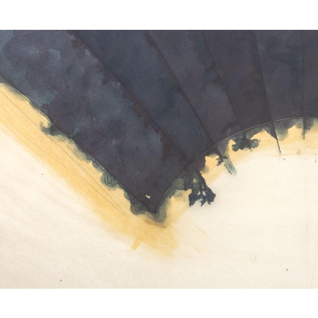 Abstract Joseph Gardella Black Fan Study Mixed Media For Sale - Image 3 of 8