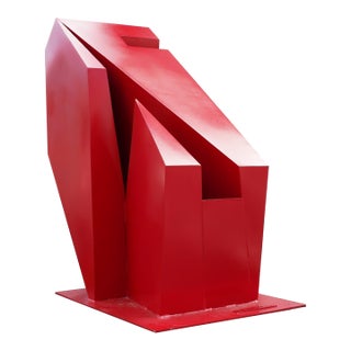 Reeves Art and Design Large Contemporary Geometric Red Outdoor Sculpture, 2022 For Sale