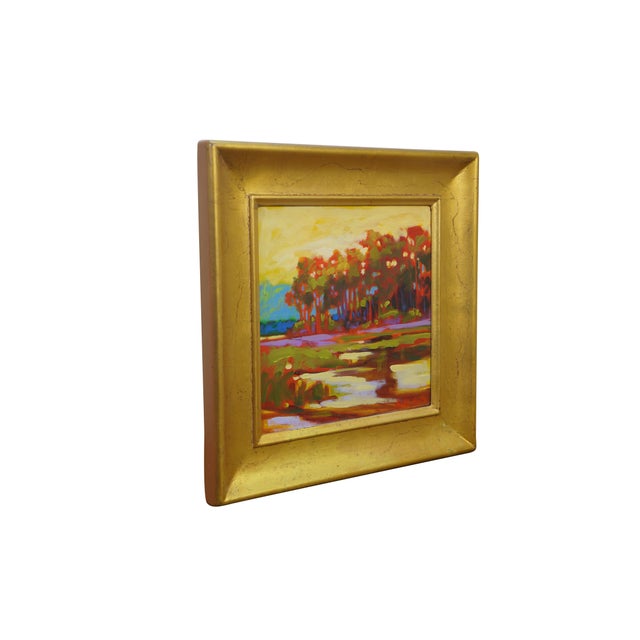 Impressionist Betty Anglin Smith 2000 Pines Landscape Oil Painting on Canvas 18" For Sale - Image 3 of 9