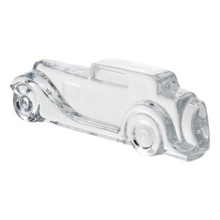 Daum Crystal Marly Car Relief Decorative Paperweight Sculpture For Sale