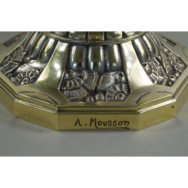 French Art Deco Table Lamp by A. Mousson & Verreries Des Hanots - 1920s France For Sale - Image 14 of 15