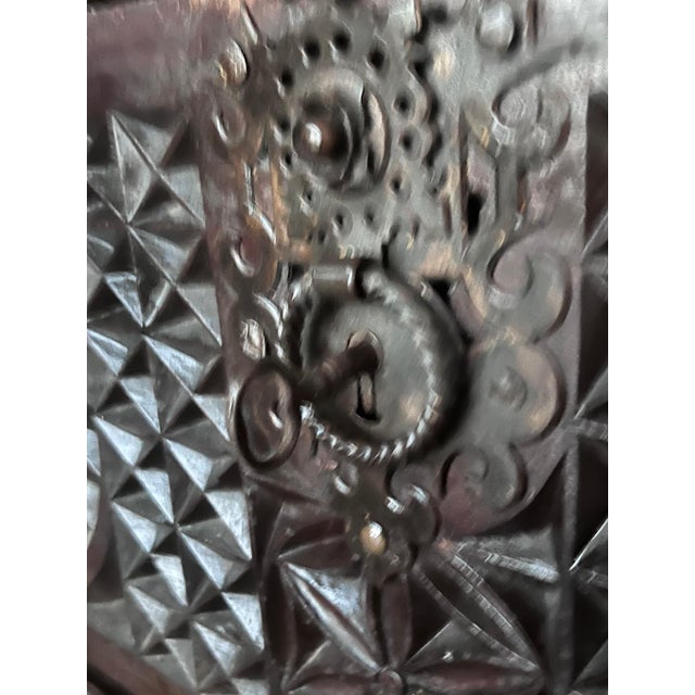 Place this elegant antique coffer at the foot of a king size bed. Crafted in Italy, circa 1880, the rectangular trunk...