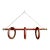 Belle Epoque Three Ring Wood & Brass Hanging Towel Rack For Sale