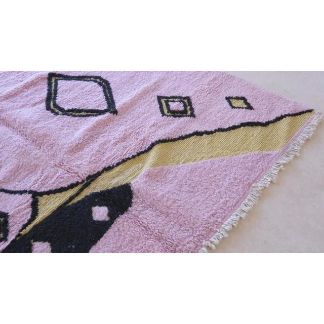 Abstract 2020's Moroccan Contemporary Pink Rug - 9.8 X 8 Ft For Sale - Image 3 of 10