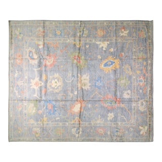 Contemporary Oushak Hand Knotted Wool Rug,12'X14'5" For Sale