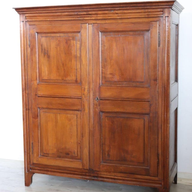 Antique Wardrobe in Poplar Wood, Early 1800s For Sale - Image 9 of 18