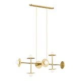 Kelly Wearstler by Visual Comfort Studio Nodes Large Linear Chandelier, Brass For Sale