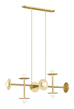 Kelly Wearstler by Visual Comfort Studio Nodes Large Linear Chandelier, Brass