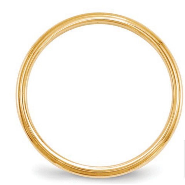14 Karat Yellow Gold Half Round Classic Wedding Band Solid Ring For Sale - Image 12 of 18