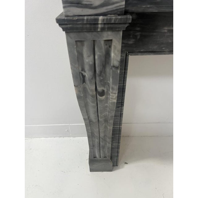 Napoleon III Fireplace in Blue Turquin Marble, 1800s For Sale - Image 11 of 18