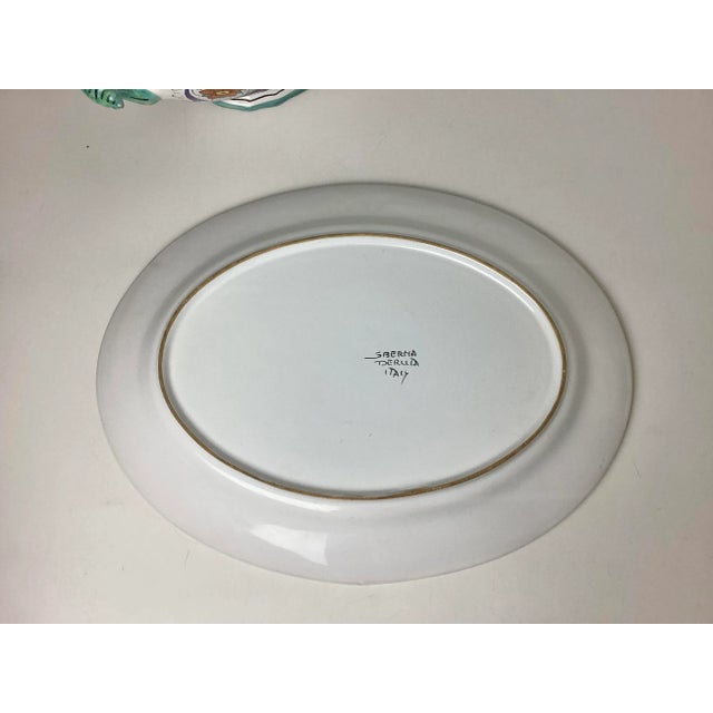 Italian Vintage Italian Multi ColoredCeramic Covered Serving Dish With Under Plate Sherman Deruta For Sale - Image 3 of 9