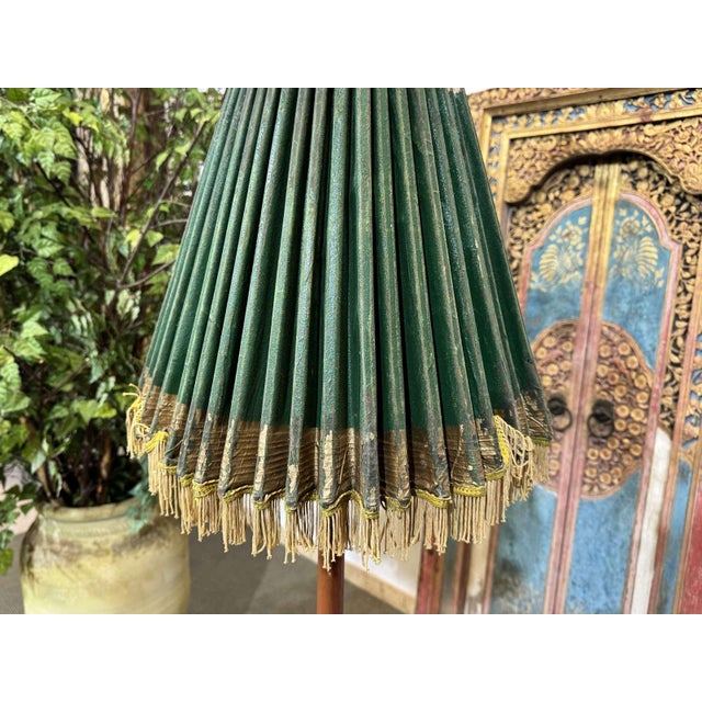 Indonesian Parasol in Wallpaper, Wood and Wool, 1950s For Sale - Image 15 of 18