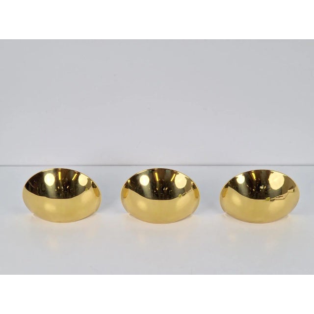 Vintage Half Moon Wall Lamp in Brass, 1980, Set of 3 For Sale - Image 9 of 12