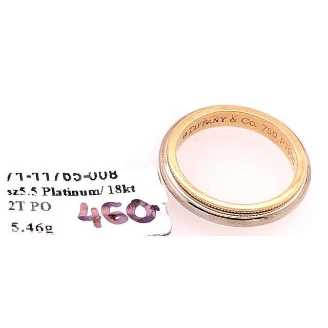 Platinum Gold Tiffany & Co. Band/Wedding Ring. Size 5.5. 3.35MM Wide 5.46 grams total weight.