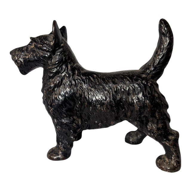 Large Antique Cast Iron Scottie Dog Doorstop For Sale