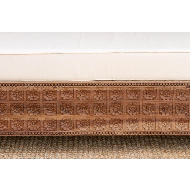 Monumental Reclaimed Teak Floral Jali Canopy Daybed For Sale - Image 11 of 14