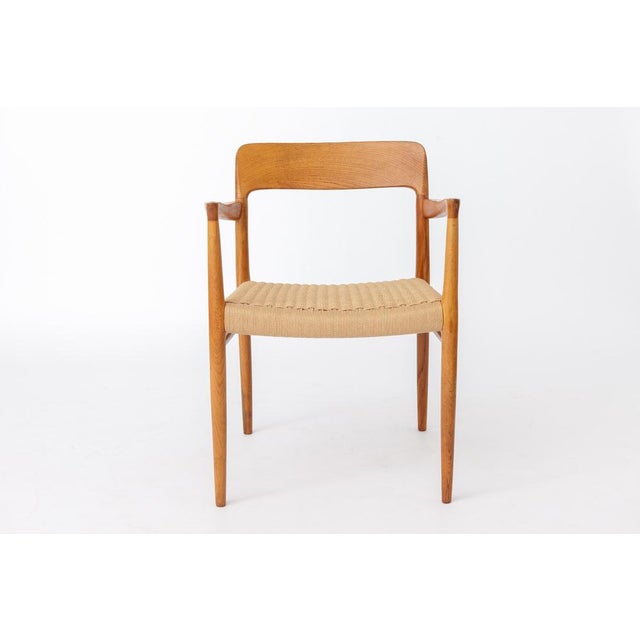 Danish Model 56 Armchair in Oak and Handwoven Seat by Niels Otto Møller for J.L. Møllers, 1950s For Sale - Image 13 of 13