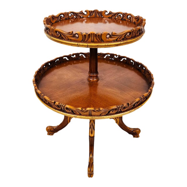 Antique Table 2 Tier Dumbwaiter For Sale