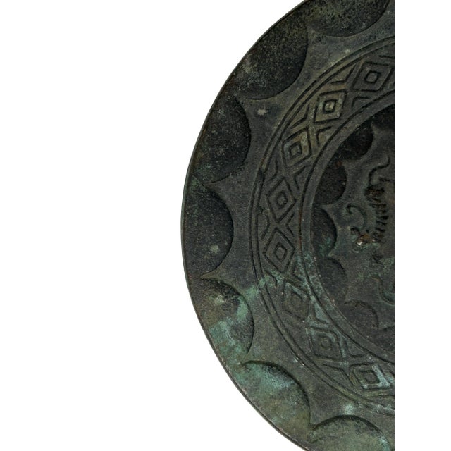 Oriental Metal Ritual Mythical Motif Display Plaque Art For Sale In San Francisco - Image 6 of 9