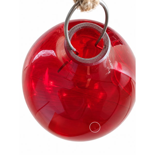 Large Vintage Red Blown Murano Glass Hanging Sphere by Nason Moretti, 2011 For Sale - Image 6 of 7