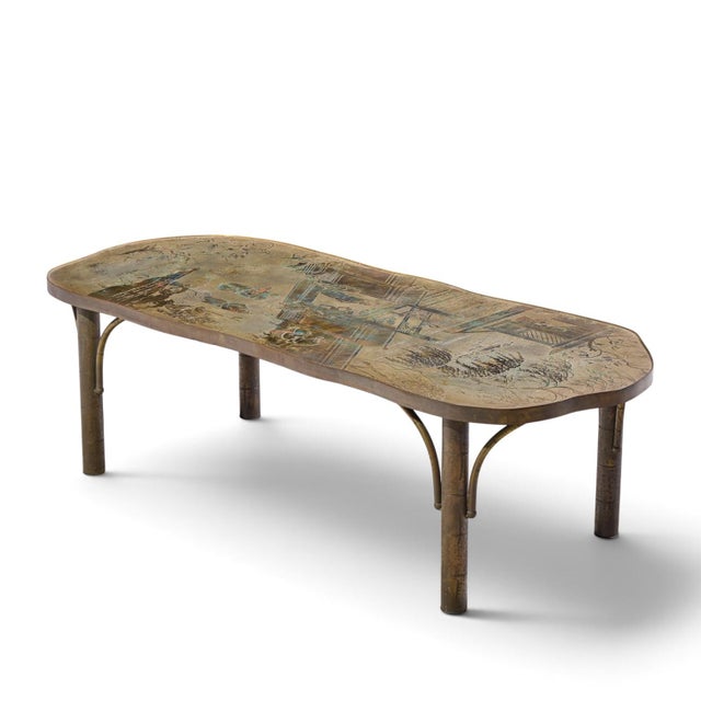 Bronze Philip & Kelvin LaVerne Chan Model 140 Mid Century Bronze Coffee Table For Sale - Image 8 of 11