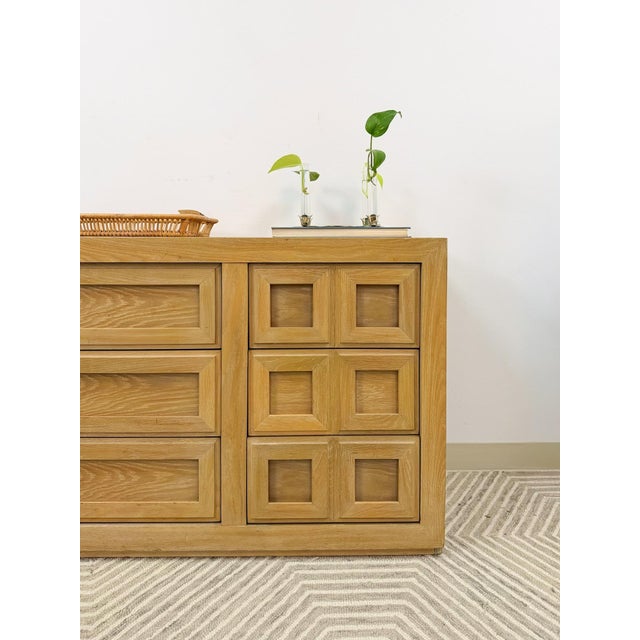 Mid 20th Century Thomasville Blonde Oak 9-Drawer Dresser Vintage Bedroom Storage For Sale - Image 11 of 15