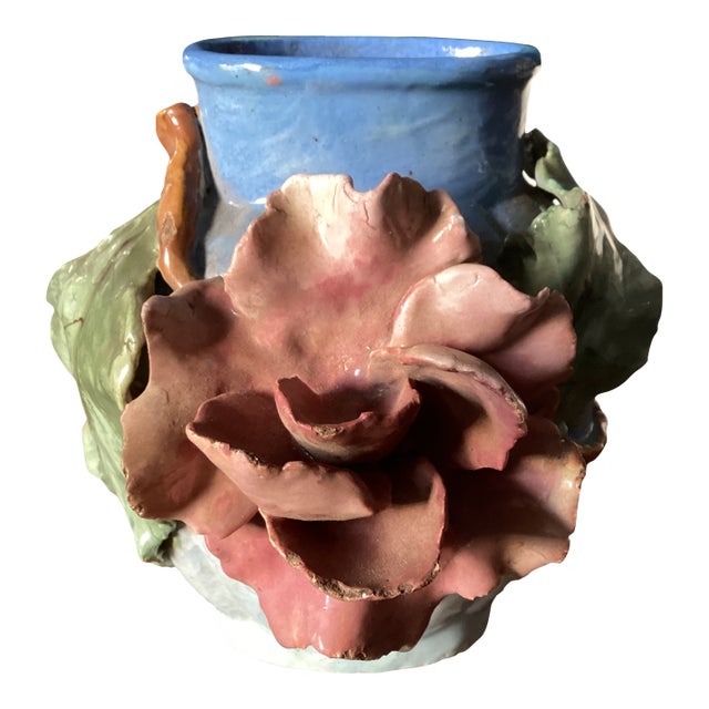 Antique French Barbotine Art Pottery Vase – Edouard Gilles For Sale