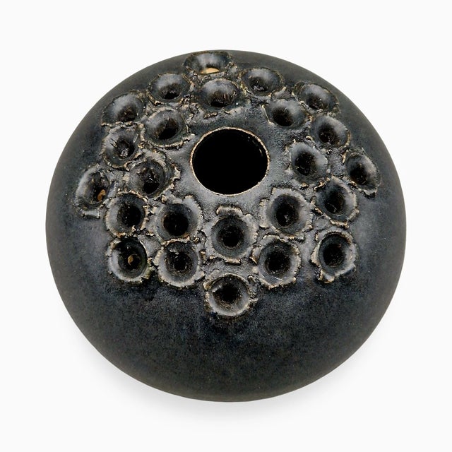 Mid-Century Modern Brutalist Ikebana Vase by Aage Würtz for Studiokeramik, Denmark, 1960s For Sale - Image 3 of 10