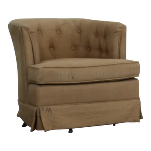 Mid-Century Modern Barrel Back Ethan Allen Swivel Club Chair