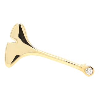 Modern Tiffany & Co. 18 Karat Gold & Diamond Ginkgo Leaf Brooch or Pin For Sale