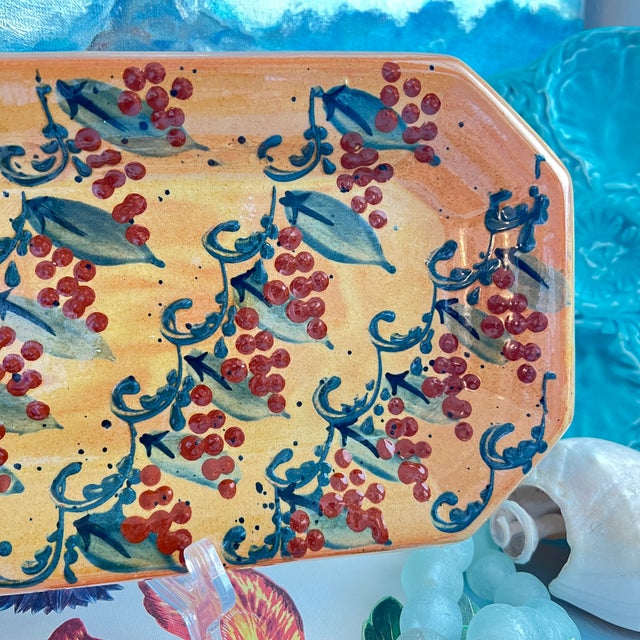 F F Griffi Corsica Terracotta Rectangular 14" Platter For Sale In San Antonio - Image 6 of 9