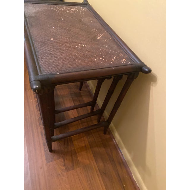 Brown 1980s Set of 3 Pagoda Style Bamboo Nesting Tables For Sale - Image 8 of 10