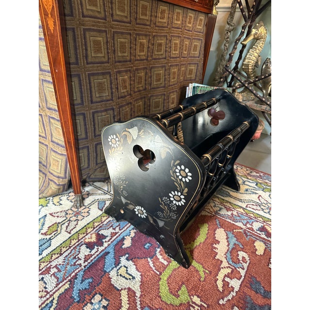 1950s 1950s Vintage Ethan Allen Solid Wood Hitchcock Magazine Rack For Sale - Image 5 of 7